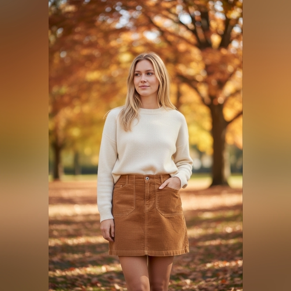 F & F Brown Corduroy Mini Skirt